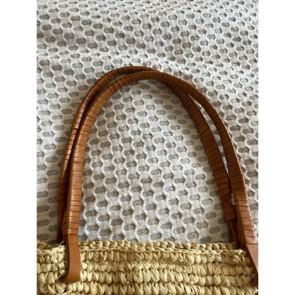 House of Mua Mua - raffia beach bag “I love miami”